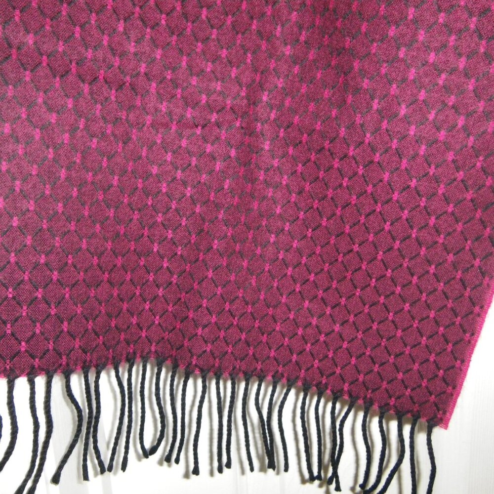 Men’s / Women’s Unisex 100% Cashmere Diamond Geometric Pattern Scarf Scotland - Picture 2 of 4